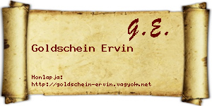 Goldschein Ervin névjegykártya